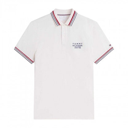 Front - Tommy Hilfiger Mens Tipped Regular Short-Sleeved Polo Shirt