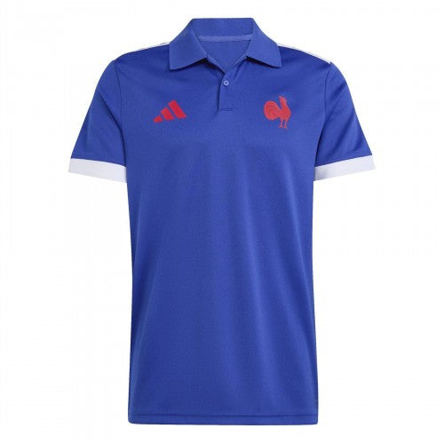 Front - Adidas Unisex Adult France FFR Rugby Polo Shirt