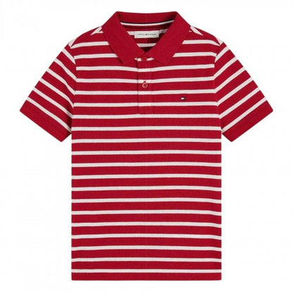 Front - Tommy Hilfiger Boys Striped Polo Shirt
