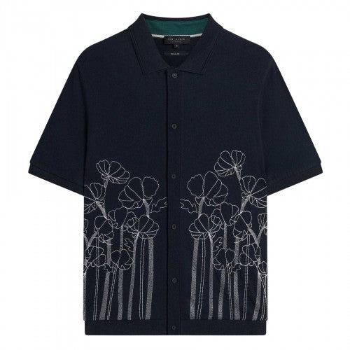Front - Ted Baker Mens Floral Short-Sleeved Polo Shirt