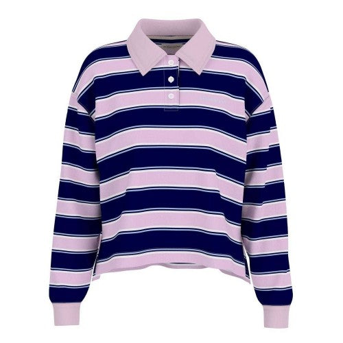 Front - Guess Womens/Ladies Rugby Cropped Polo Shirt