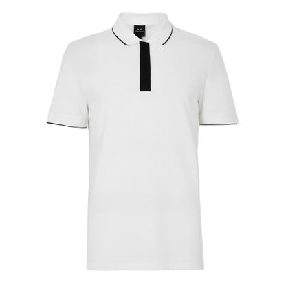 Front - Armani Exchange Mens Stripe Short-Sleeved Polo Shirt