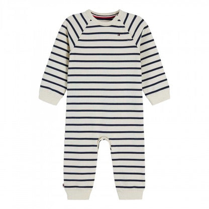 Front - Tommy Hilfiger Baby Striped Sleepsuit
