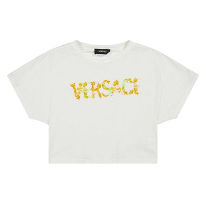 Front - Versace Girls Soft Crop Top