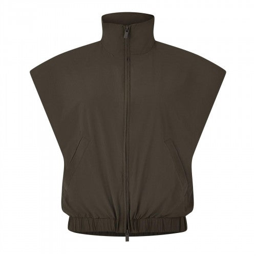 Front - Fear Of God Essentials Womens/Ladies Full Zip Sleeveless Crop Top