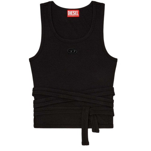 Front - Diesel Womens/Ladies Strappy Sleeveless Crop Top