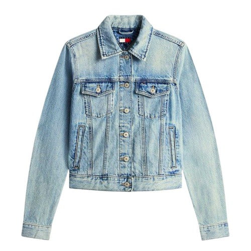 Front - Tommy Jeans Womens/Ladies Relaxed Fit Trucker Jacket