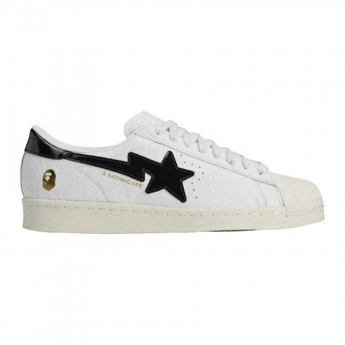 Front - Adidas Mens SSTR Bape Leather Contrast Trainers
