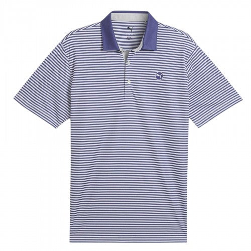 Front - Puma Mens Pure 2.0 Striped Performance Polo Shirt
