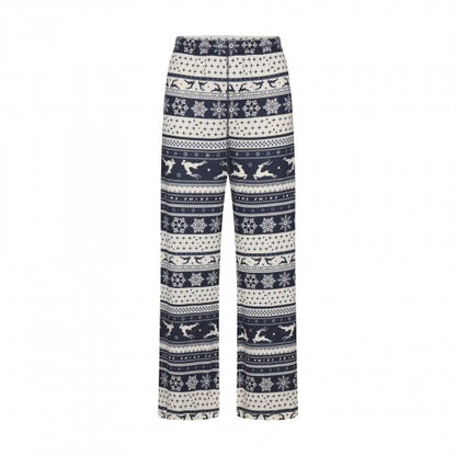 Front - Skims Womens/Ladies Plush Reindeer Logo Pyjama Bottoms