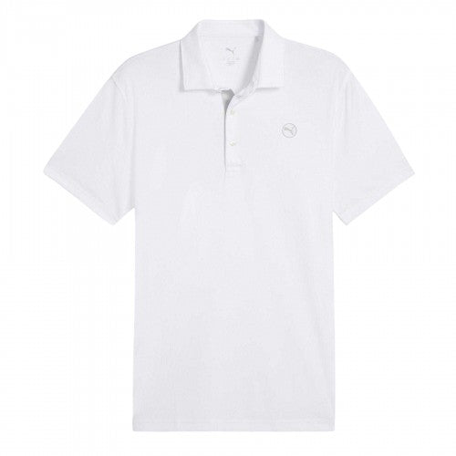 Front - Puma Mens Pure 2.0 Embroidered Logo Long-Sleeved Polo Shirt