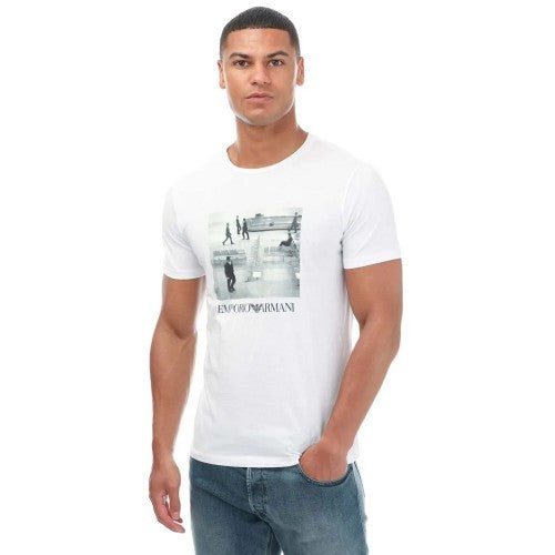 Front - Armani Mens Printed Crew Neck T-Shirt
