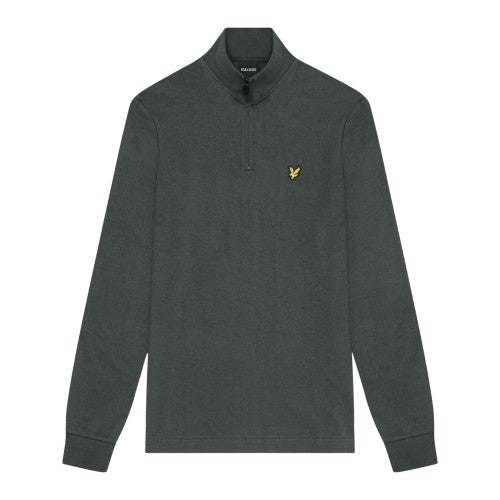 Front - Lyle & Scott Mens Interlock Quarter Zip Sweatshirt
