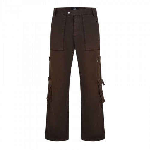Front - Represent Mens Workshop Relaxed Fit Cargo Trousers
