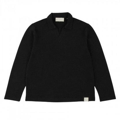 Front - Prevu Mens Altius Waffle Long-Sleeved Polo Shirt