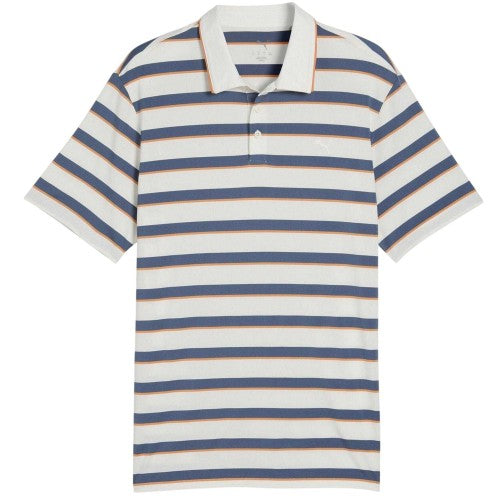 Front - Puma Mens Cloudspun Horizontal Stripe Polo Shirt