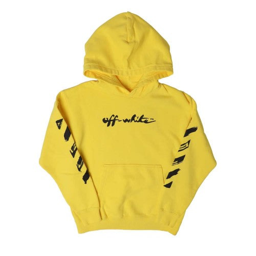 Front - Off White Childrens/Kids Script Hoodie