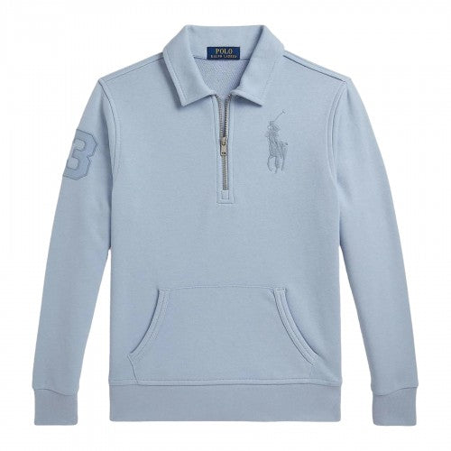 Front - Ralph Lauren Childrens/Kids Fleece Quarter Zip Sweatshirt