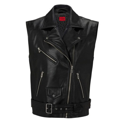 Front - Hugo Womens/Ladies Arebura-1 Faux Leather Sleeveless Jacket