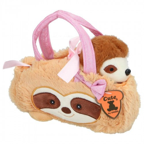 Front - Edco Girls Sloth Plush Handbag
