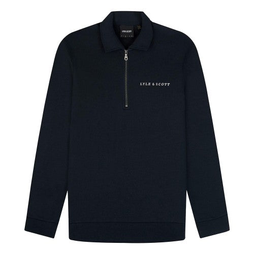 Front - Lyle & Scott Mens Embroidered Loopback Collared Sweatshirt
