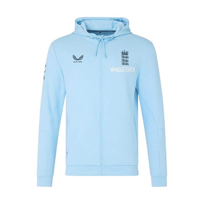 Front - Castore Mens 2026/2027 England Cricket Full Zip Hoodie