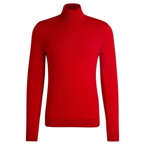 Front - Hugo Mens San Thomas Roll Neck Sweater Top