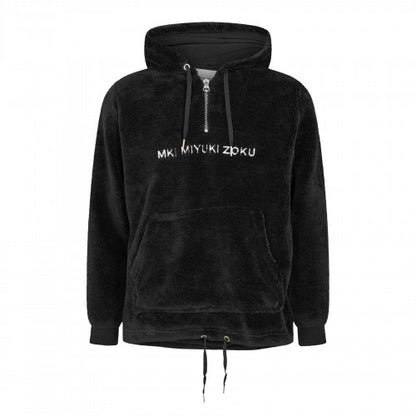 Front - MKI MIYUKI ZOKU Mens Sherpa Half Zip Relaxed Fit Hoodie