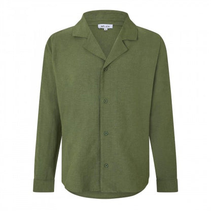 Front - Belier Mens Linen Long-Sleeved Shirt