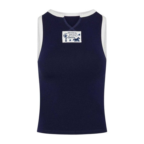 Front - Frankies Bikinis Womens/Ladies Contrast Trim Tank Top