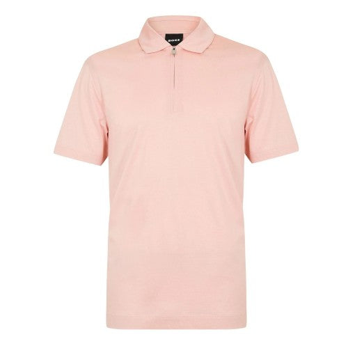 Front - Boss Mens Logo Half Zip Polo Shirt