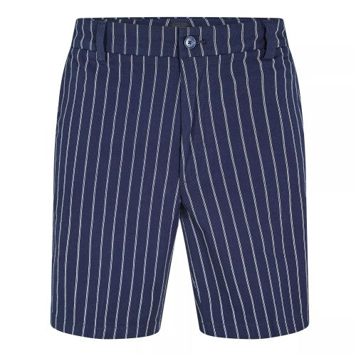 Front - Boss Mens Kane Fleece Striped Relaxed Fit Shorts