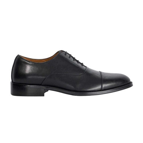 Front - Dune London Mens Leather Lace Up Tailored Low Block Heel Derby Shoes