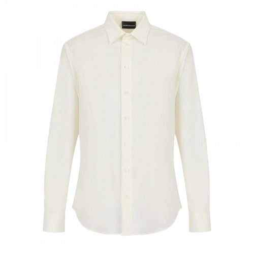 Front - Emporio Armani Mens Textured Long-Sleeved Shirt