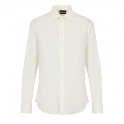 Front - Emporio Armani Mens Textured Long-Sleeved Shirt