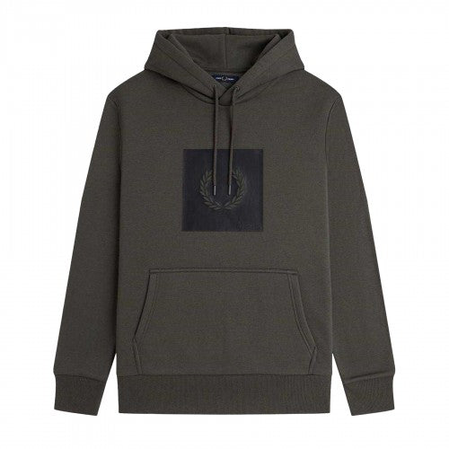 Front - Fred Perry Mens Box Logo Pullover Hoodie