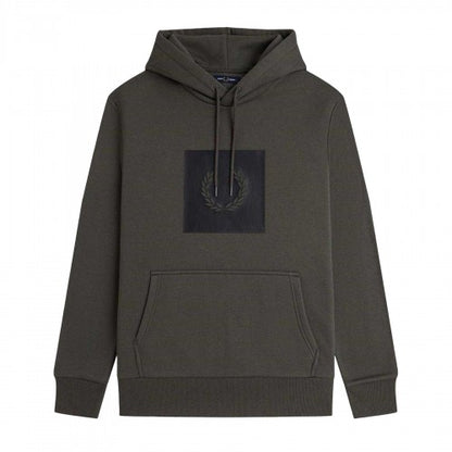 Front - Fred Perry Mens Box Logo Pullover Hoodie