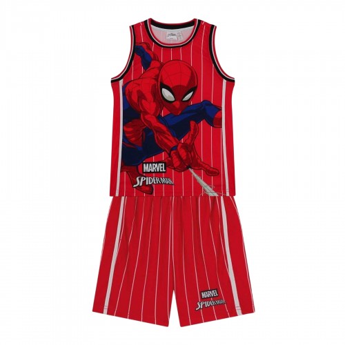 Front - Spider-Man Childrens/Kids Logo Basketball Jersey Set