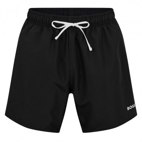 Front - Boss Mens Logo Regular Swim Shorts