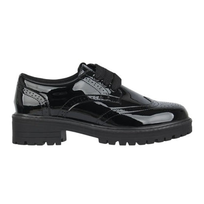 Front - Miso Girls Brogue Detailing Block Heel Shoes