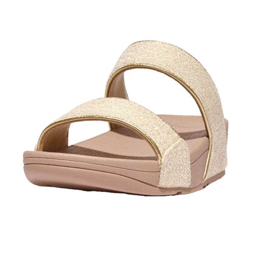 Front - Fit Flop Womens/Ladies Lulu Shimmer Weave Sliders