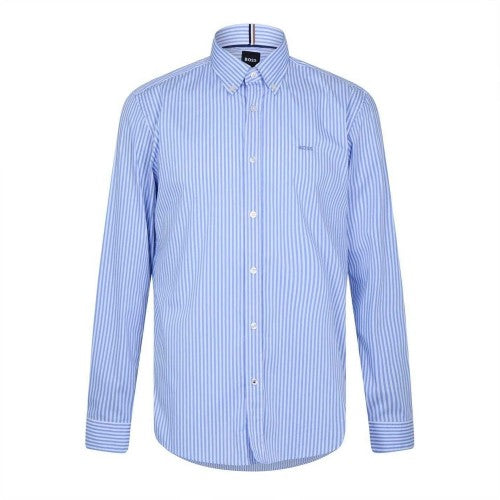 Front - Boss Mens Vertical Stripe Regular Shirt