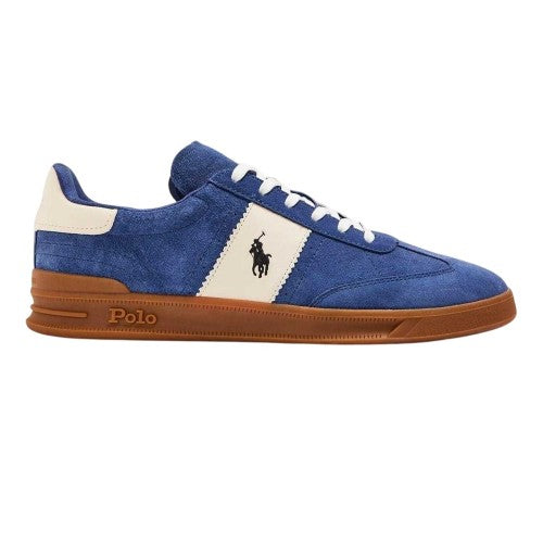 Front - Ralph Lauren Mens Aera Leather Flat Trainers