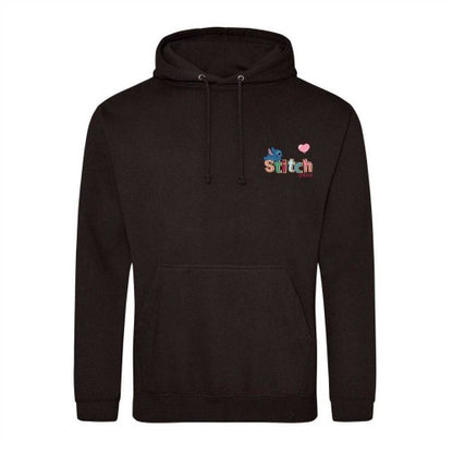 Front - Lilo & Stitch Mens Stitch Printed Valentine`s Day Hoodie