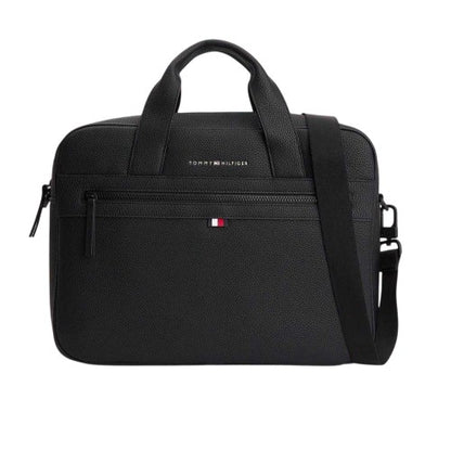 Front - Tommy Hilfiger Faux Leather Laptop Bag