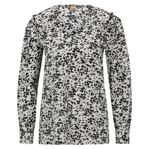 Front - Boss Womens/Ladies Abstract V Neck Blouse