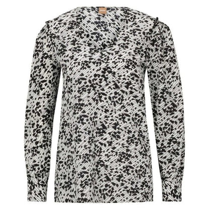Front - Boss Womens/Ladies Abstract V Neck Blouse