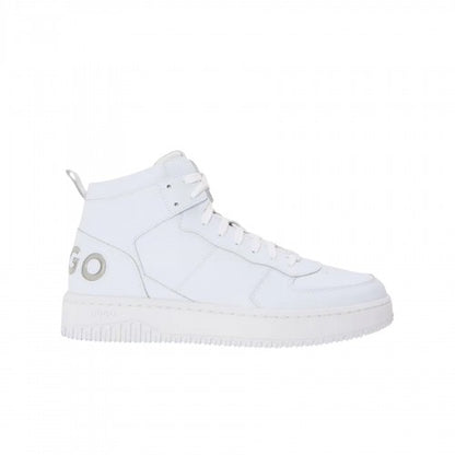 Front - Hugo Mens Kilian Hito BLub Leather High Top Trainers