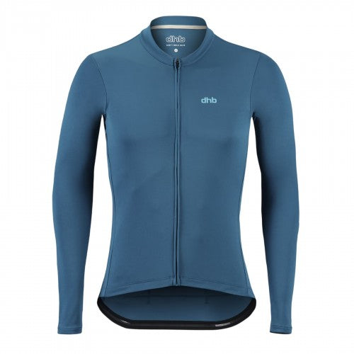Front - dhb Mens Blok Lightweight Long-Sleeved Cycling Jersey
