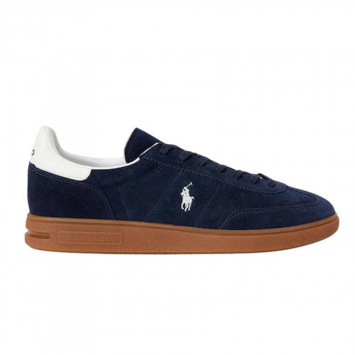 Front - Ralph Lauren Mens Bedford Embroidered Logo Flat Trainers